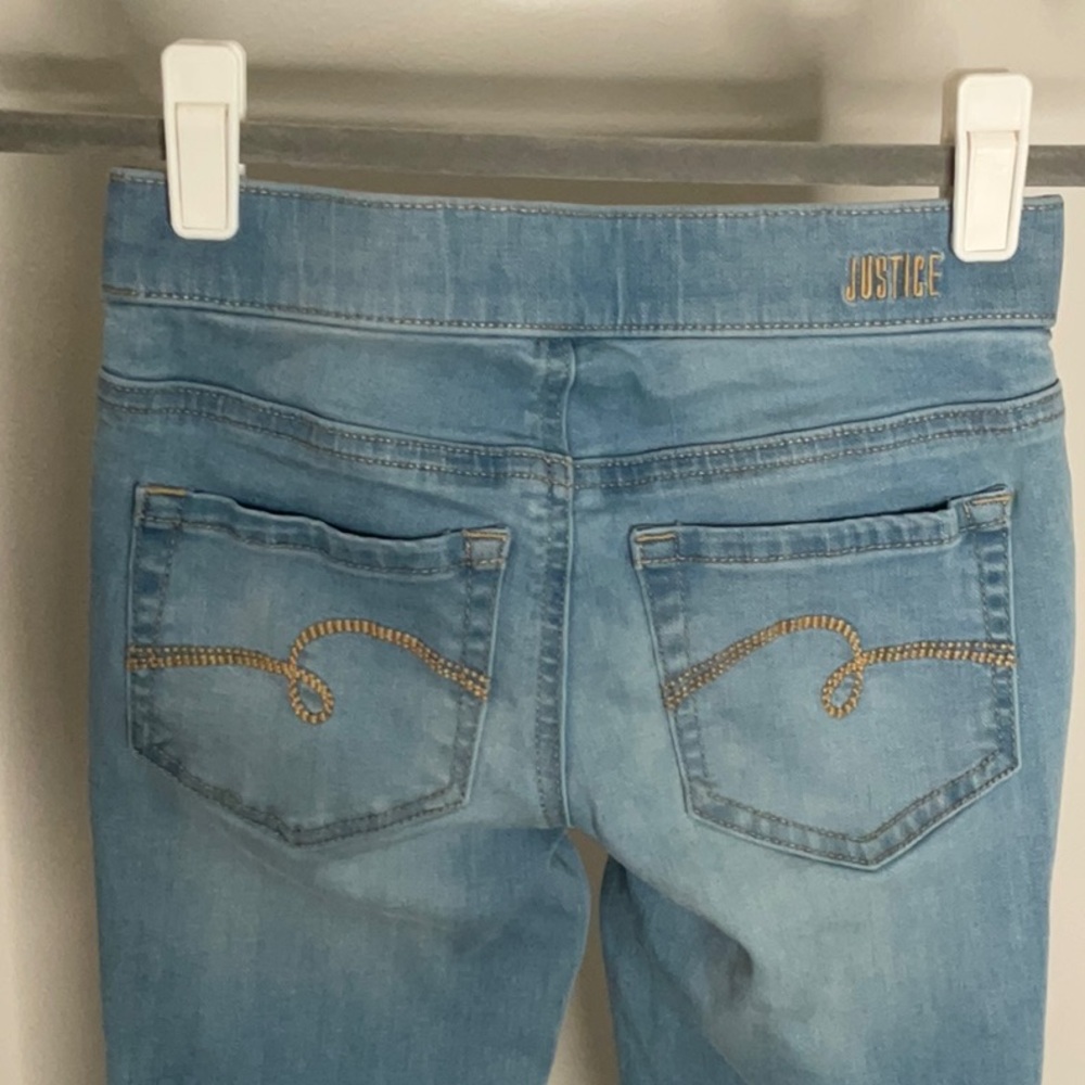 Justice Sequin Mid Rise Jegging Size 10 Slim - Picture 8 of 11